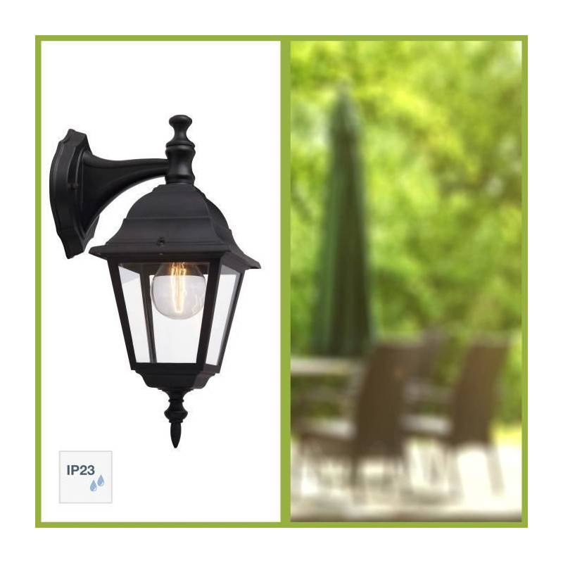 Brilliant - Brilliant - Newport Applique Exterieure - Descendante - Coloris Noir - Metal/verre E27 1x60w - Image 2