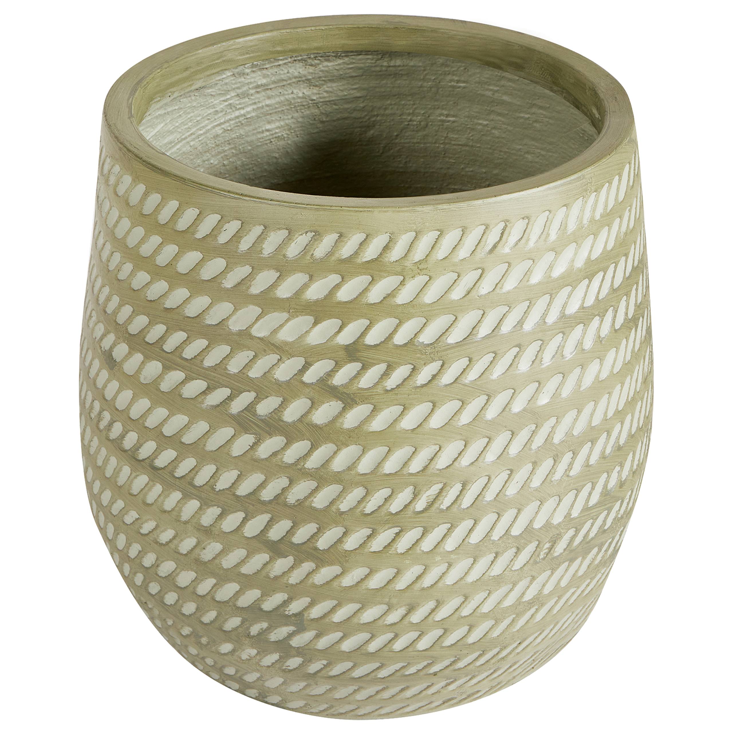 Beliani - Cache-pot d'extérieur Fibre d'argile Vert olive LIVADIA - Beliani - Imagen 2