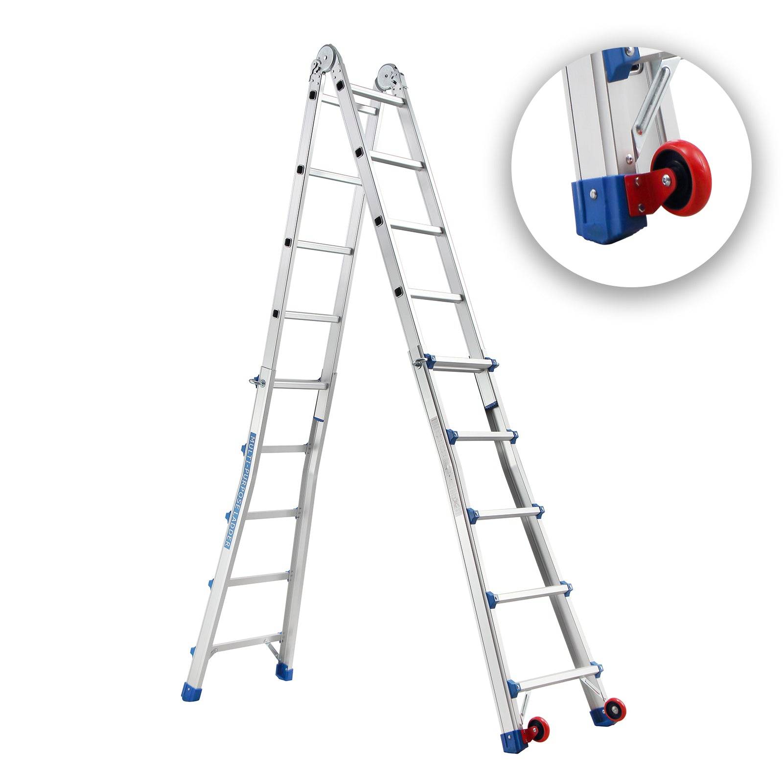 Échelle Double Aluminium 5 Marches – Atecnica SCA05D – Hauteur 113 Cm, Charge 125 Kg