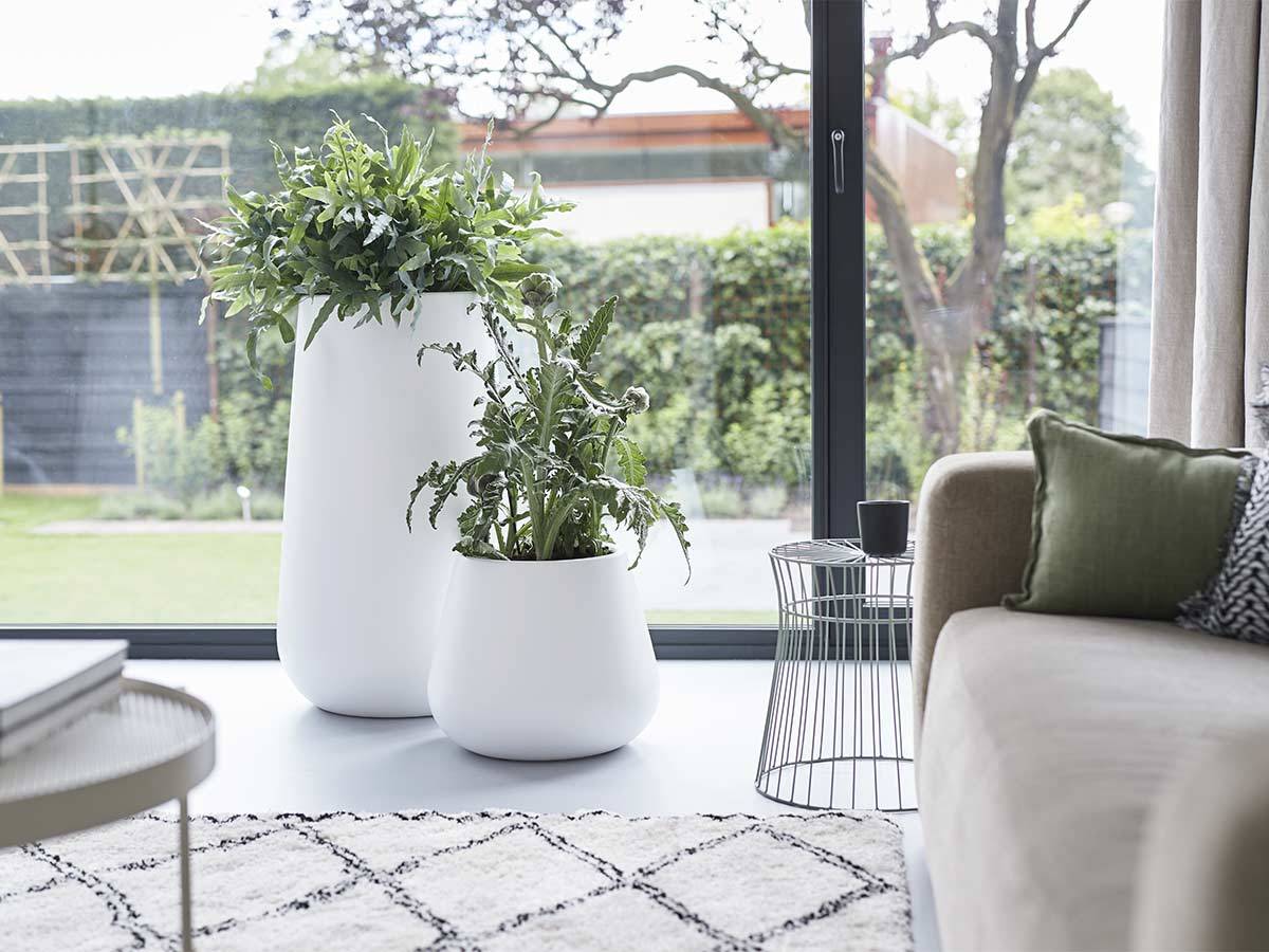 Pot de fleurs Pure Cone High Ø 55 x H.84 cm - Blanc - Imagen 4