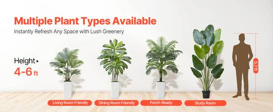 VEVOR Dracaena Artificiel Plante Artificielle Tropicale Faux Arbre en Pot 1,5 m - Image 9