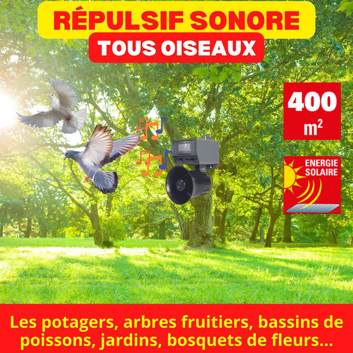 Acto - Répulsif sonore TOUS OISEAUX - Gardez les Nuisibles à Distance - Imagen 4