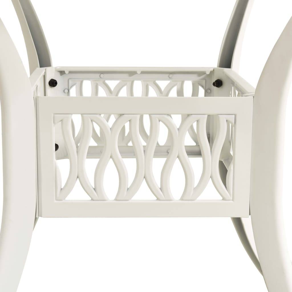 Maison Chic - Table de jardin | Table d'extérieur Blanc 90x90x73 cm Aluminium coulé - Image 4