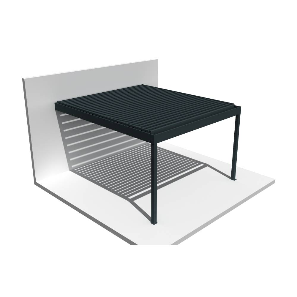 Pergola bioclimatique HELY 4,50x3,937m Vérin à télécommande (Gris anthracite) - Alia Productions - Imagen 3