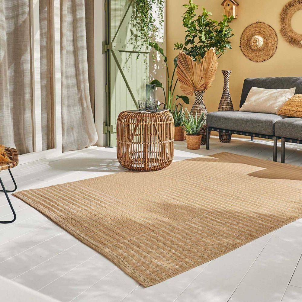 Jardindeco - Tapis extérieur en polypropylène Spargi 1745 beige 180 x 280 cm - Imagen 2