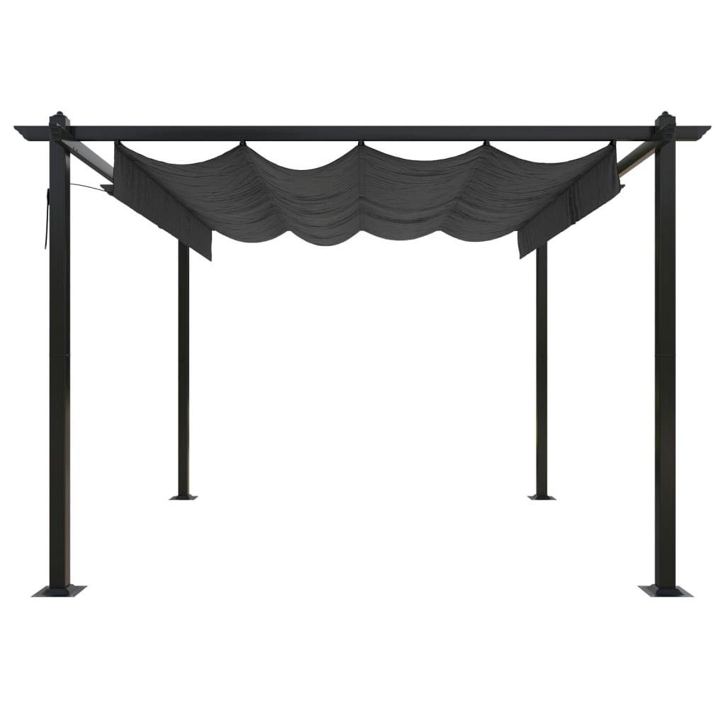 Tonnelle de Jardin Acier avec Toile Coulissante Pergola pour Terrasse Anthracite 3x3 m – ComfortXL Outdoor Living - Image 3