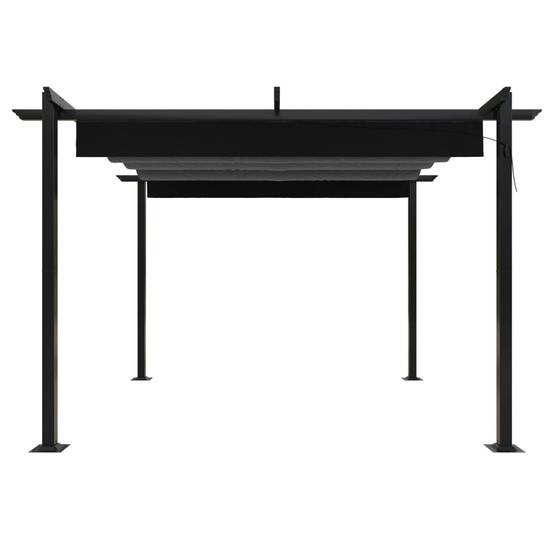 Tonnelle de Jardin Acier avec Toile Coulissante Pergola pour Terrasse Anthracite 3x3 m – ComfortXL Outdoor Living - Image 4