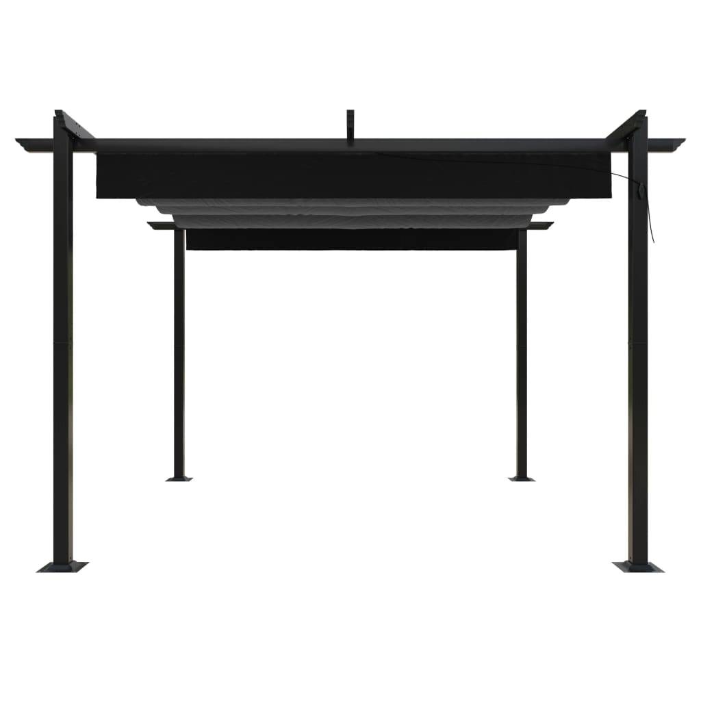 Tonnelle de Jardin Acier avec Toile Coulissante Pergola pour Terrasse Anthracite 3x3 m – ComfortXL Outdoor Living - Image 4