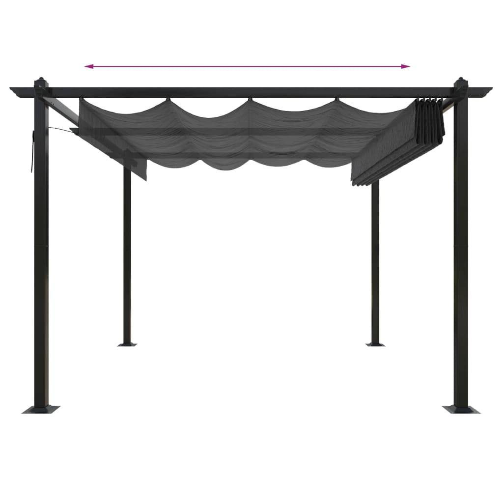 Tonnelle de Jardin Acier avec Toile Coulissante Pergola pour Terrasse Anthracite 3x3 m – ComfortXL Outdoor Living - Image 6