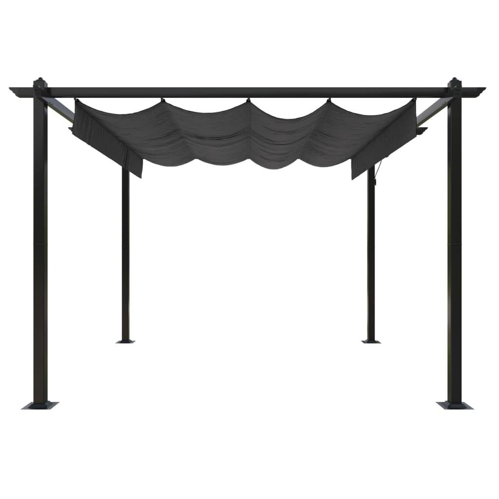 Tonnelle de Jardin Acier avec Toile Coulissante Pergola pour Terrasse Anthracite 3x3 m – ComfortXL Outdoor Living - Image 5