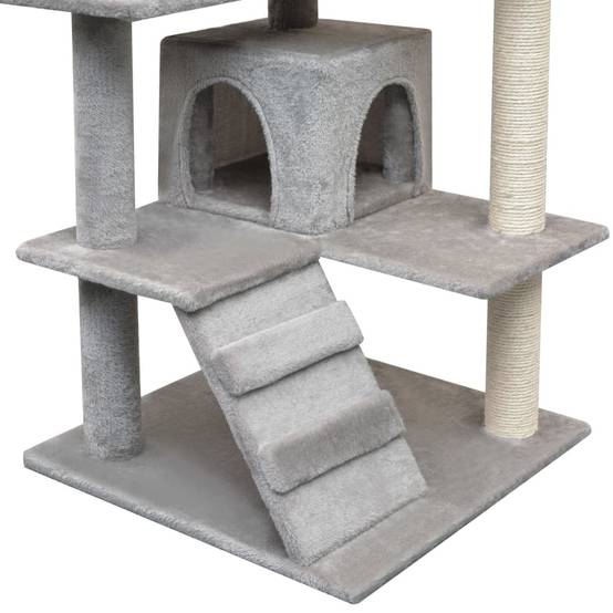 Arbre à chat bois et sisals gris 67 x 67 x 125 cm, Poids:12.9kg - PANGIVO - Image 4