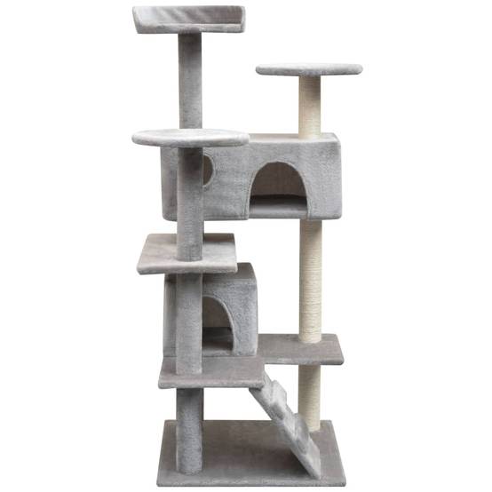 Arbre à chat bois et sisals gris 67 x 67 x 125 cm, Poids:12.9kg - PANGIVO - Image 2