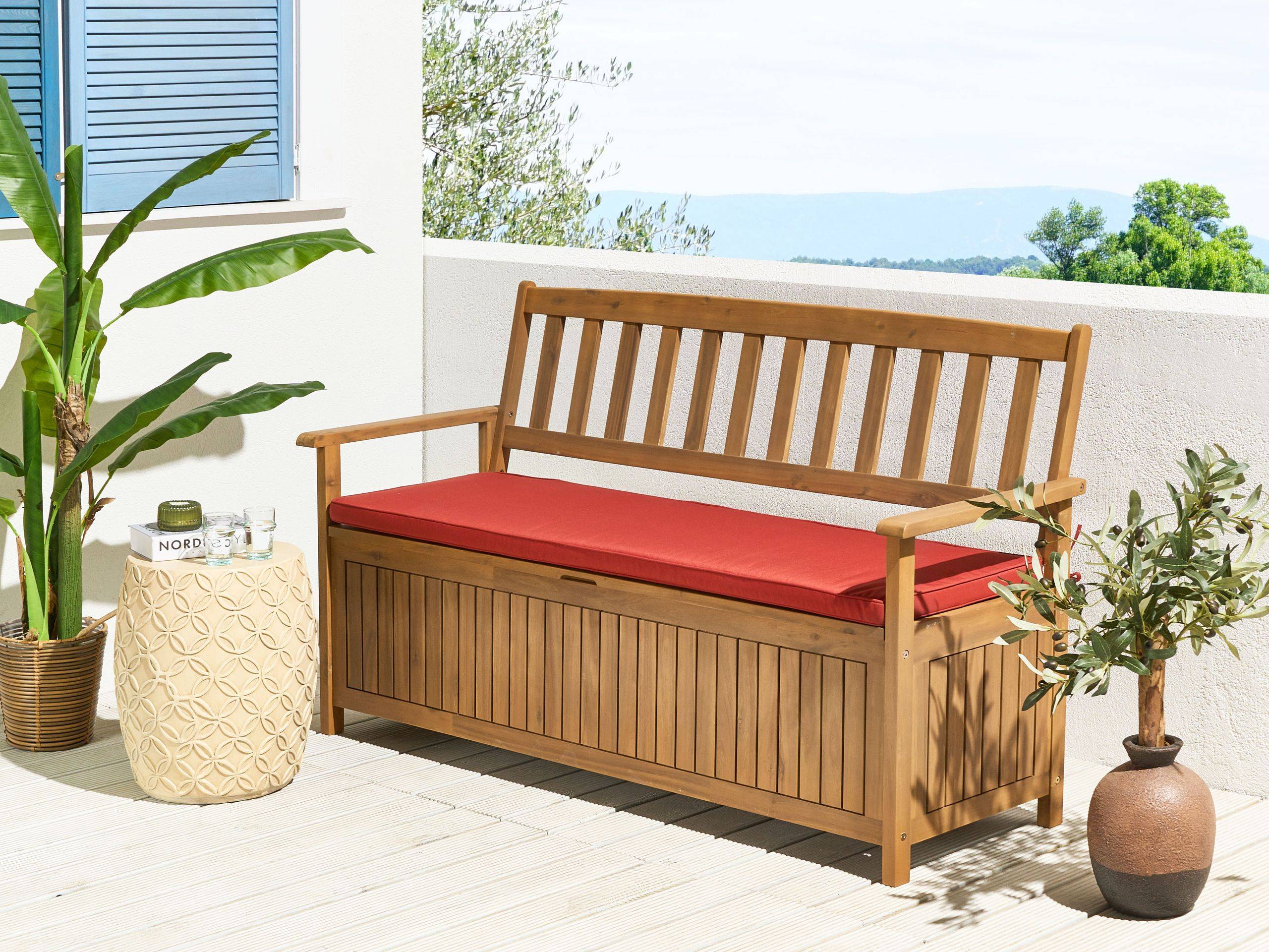 Beliani - Banc, 3 Personnes Acacia Rouge SOVANA - Beliani - Imagen 1