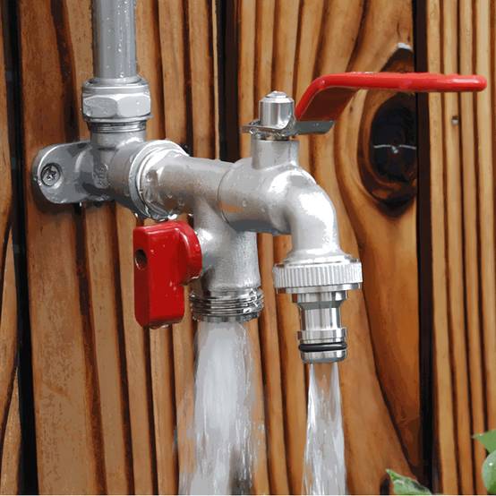 Robinet Double Jardin avec Raccord Rapide Usage Ménager et Industriel en Laiton Marron DtopbuyAge - Image 3