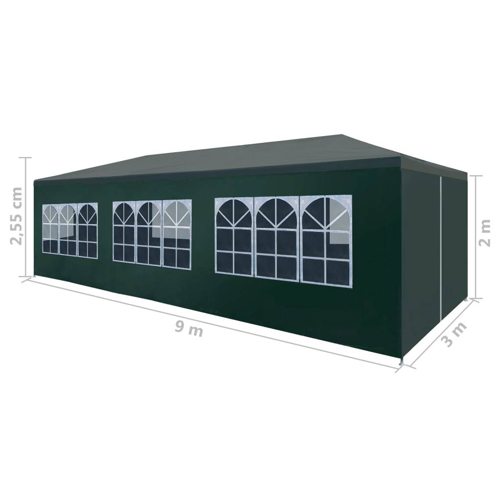Maison Chic - Tonnelle de jardin - Tente de réception 3 x 9 m Vert - Meuble Pro - Imagen 8