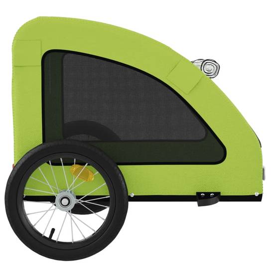 Remorque de vélo pour animaux fer et tissu Oxford vert 125 x 63 x 66 cm - PANGIVO - Image 7