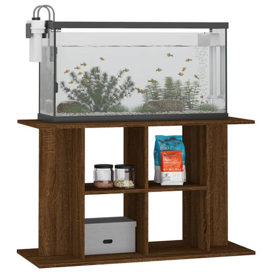 Meuble pour Aquarium Bois d'Ingénierie pour Salon avec Rangement 100x40x60 cm Chêne Marron - ComfortXL Outdoor Living - Image 3