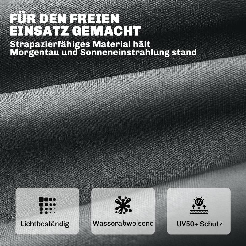 Coussin transat polyester pour jardin déperlant avec attaches 198x65x13cm Gris foncé - ComfortXL Outdoor Living - Image 6