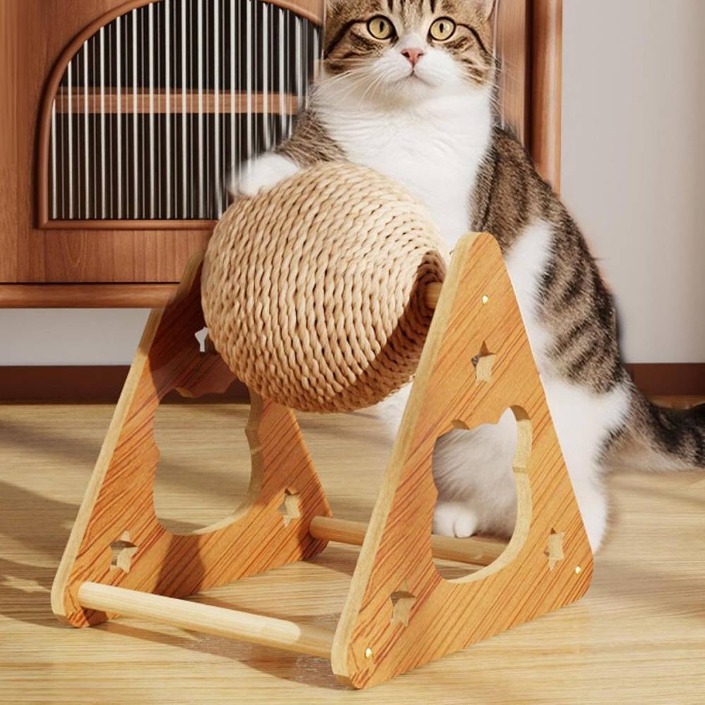 Griffoir pour chat-Griffoir Boule en Sisal avec Grelet - Jouet Éducatif pour Chat - Living123 - Image 2