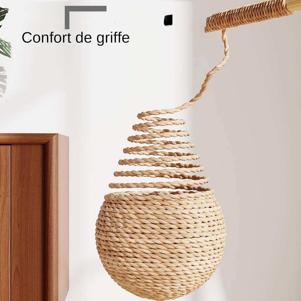 Griffoir pour chat-Griffoir Boule en Sisal avec Grelet - Jouet Éducatif pour Chat - Living123 - Image 5
