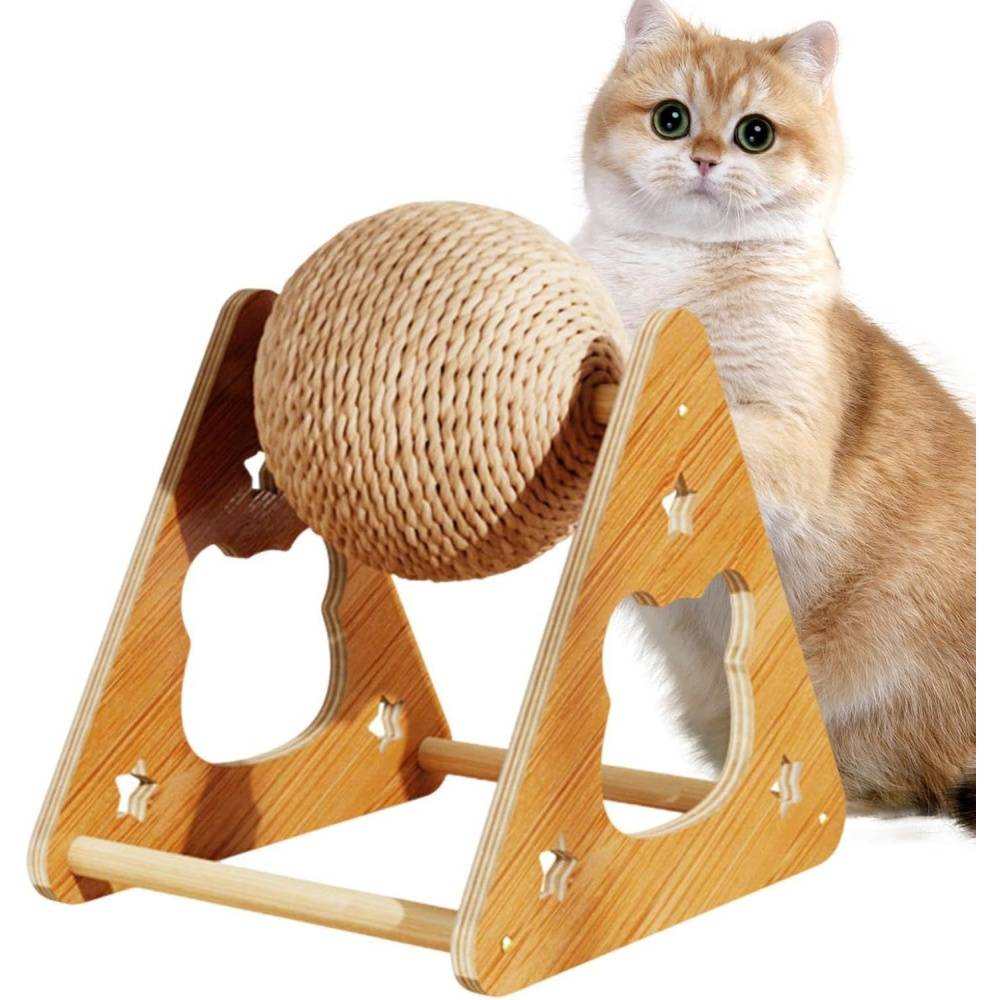 Griffoir pour chat-Griffoir Boule en Sisal avec Grelet - Jouet Éducatif pour Chat - Living123 - Image 1
