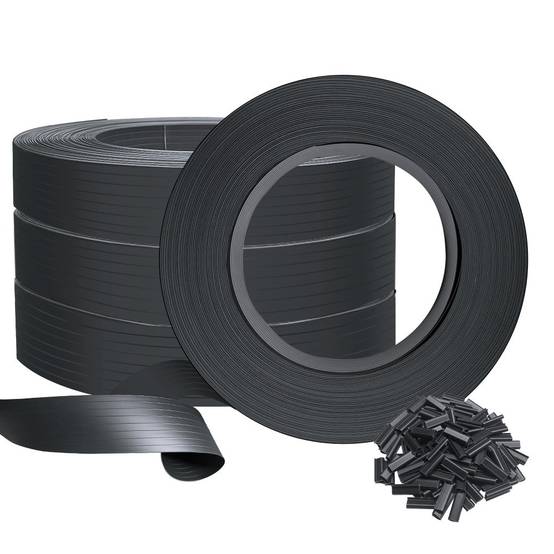 Kit de lamelles occultantes PVC brise vue 300m x 4.7cm avec 600 clips Noir - Image 1