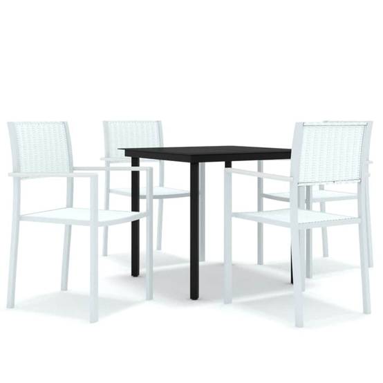 Vidaxl - Ensemble à manger de jardin 5 pcs-Salons de jardin Blanc 944324 - Image 2