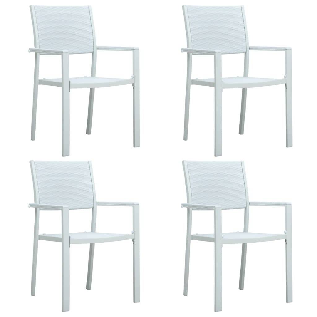 Vidaxl - Ensemble à manger de jardin 5 pcs-Salons de jardin Blanc 944324 - Image 3