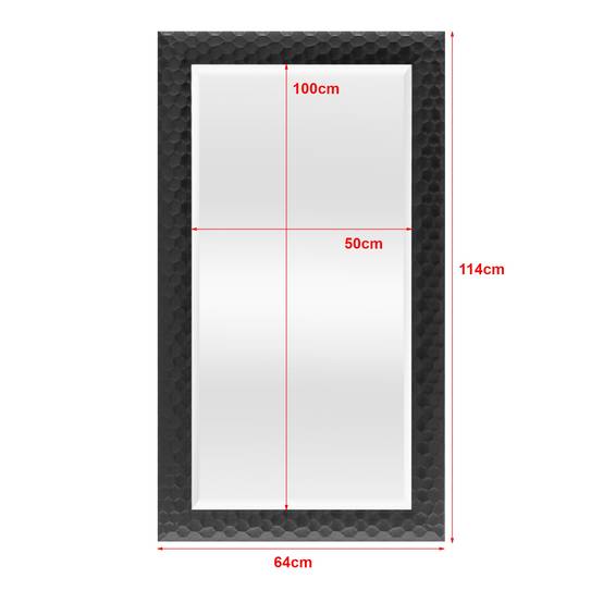 Helloshop26 - Miroir mural ocre rectangulaire 114 x 64 cm noir - Imagen 3