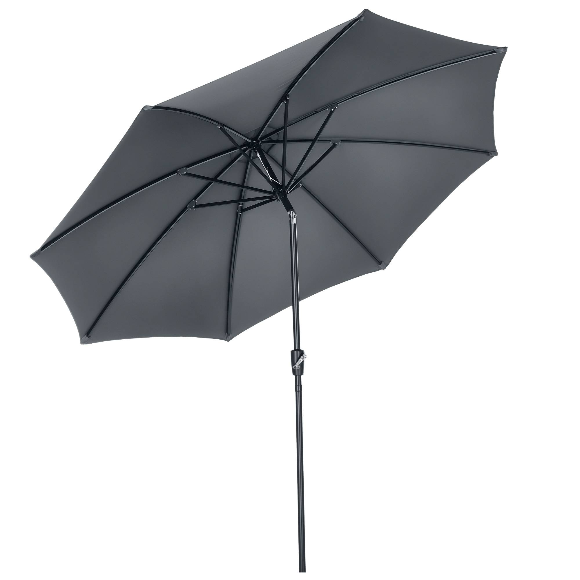 ComfortXL - Parasol Déporté Rond Métal Inclinable pour Jardin Terrasse avec Manivelle Ø300 cm Gris - ComfortXL Outdoor Living - Image 1