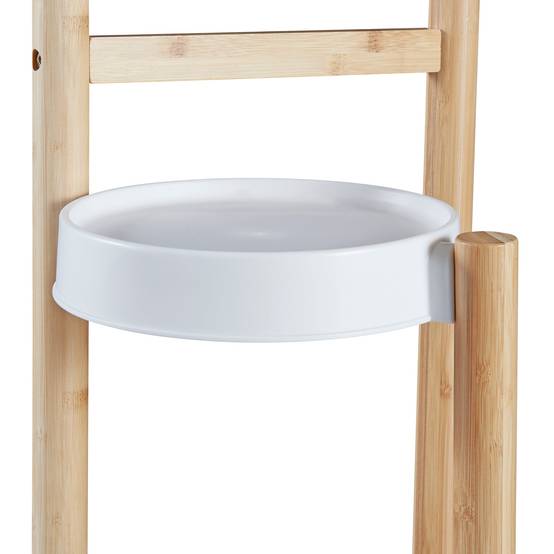 Helloshop26 - Étagère à plantes sastamala à 3 niveaux bambou 78 x 32 x 32 cm naturel blanc - Imagen 4
