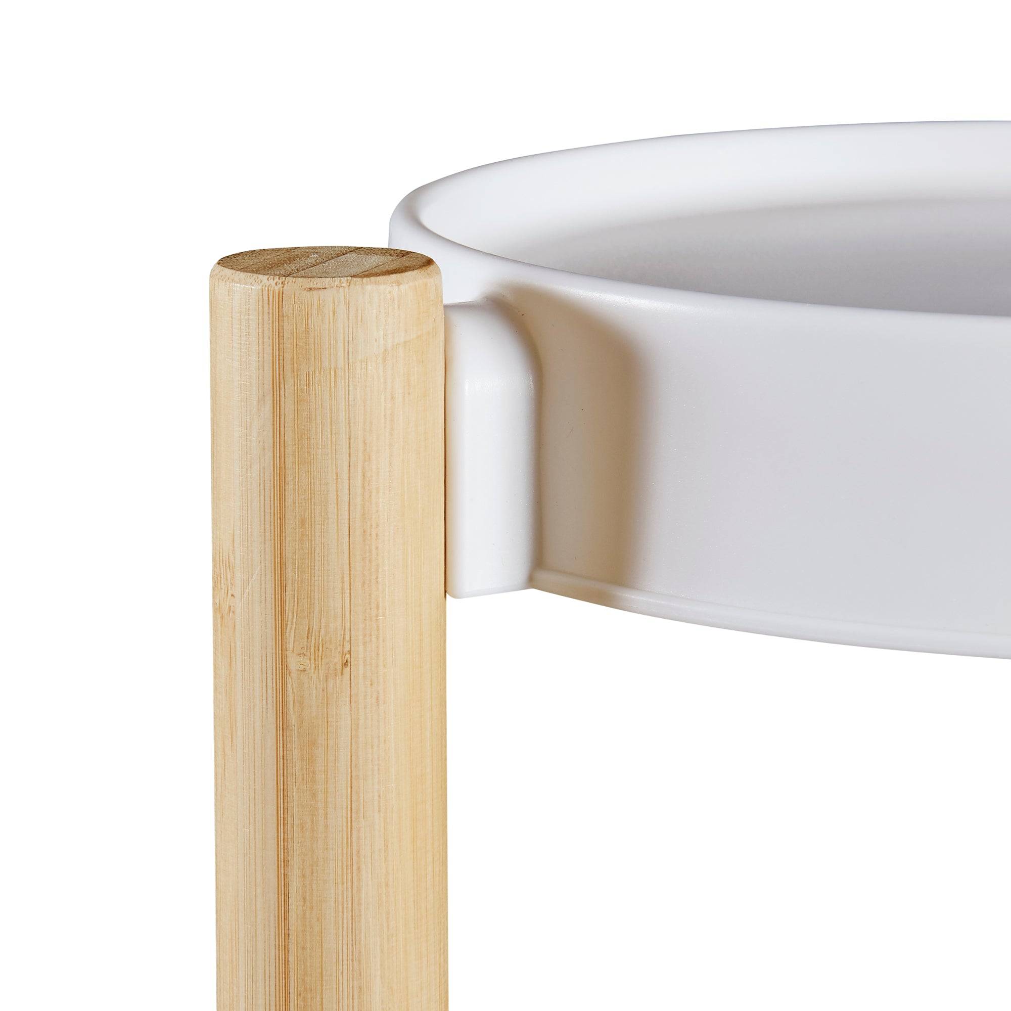 Helloshop26 - Étagère à plantes sastamala à 3 niveaux bambou 78 x 32 x 32 cm naturel blanc - Imagen 3