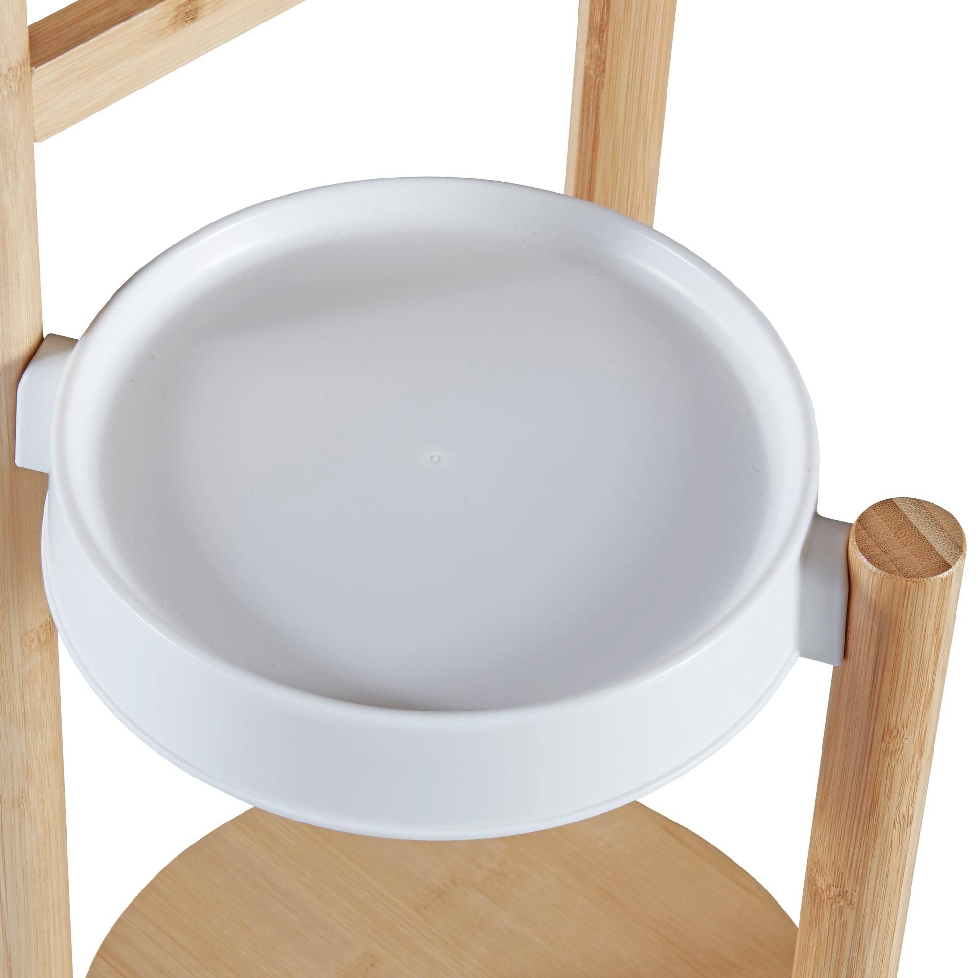 Helloshop26 - Étagère à plantes sastamala à 3 niveaux bambou 78 x 32 x 32 cm naturel blanc - Imagen 5