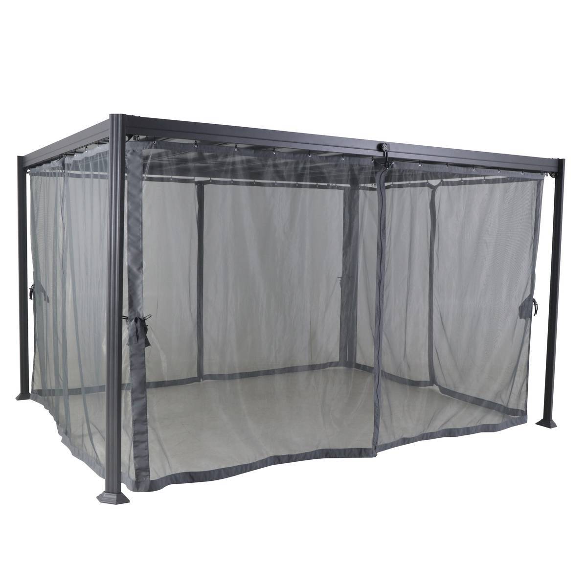 Hesperide - Pergola "Belize" graphite 3,8x3m en aluminium traité époxy - Hespéride - Image 3