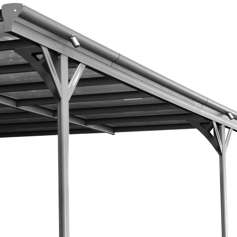 X-Metal - Carport autoportant 15m² aluminium anthracite toit polycarbonate 6mm kit ancrage X-Metal - Image 6