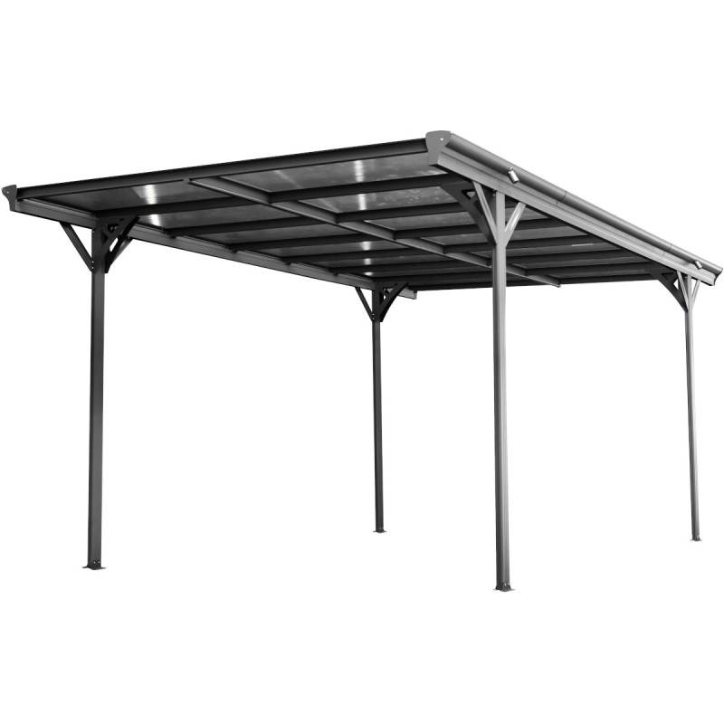 X-Metal - Carport autoportant 15m² aluminium anthracite toit polycarbonate 6mm kit ancrage X-Metal - Image 2