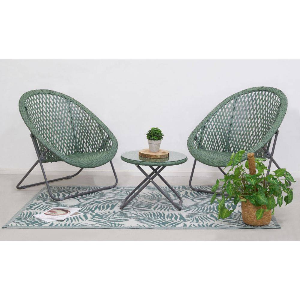 Aubry Gaspard - Tapis d'extérieur en polypropylène 120 x 180 cm Exotique - Vert - Imagen 4