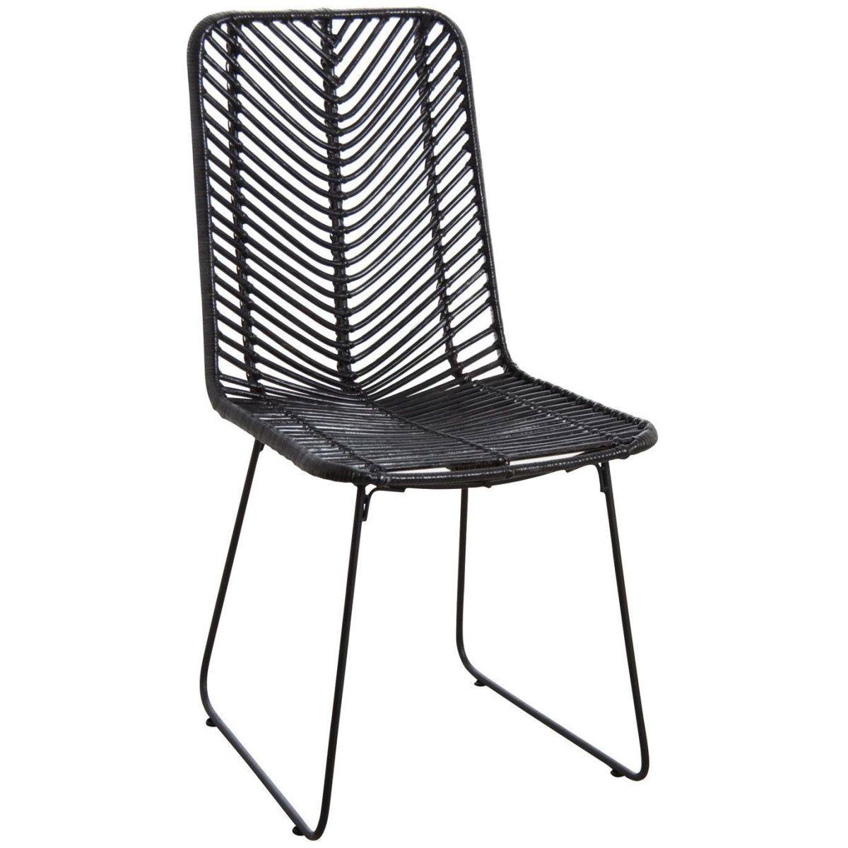 Aubry Gaspard - Chaise en rotin noir et métal Noir - Imagen 1