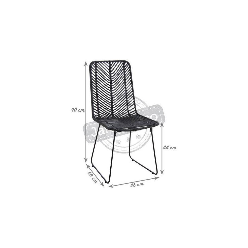 Aubry Gaspard - Chaise en rotin noir et métal Noir - Imagen 2
