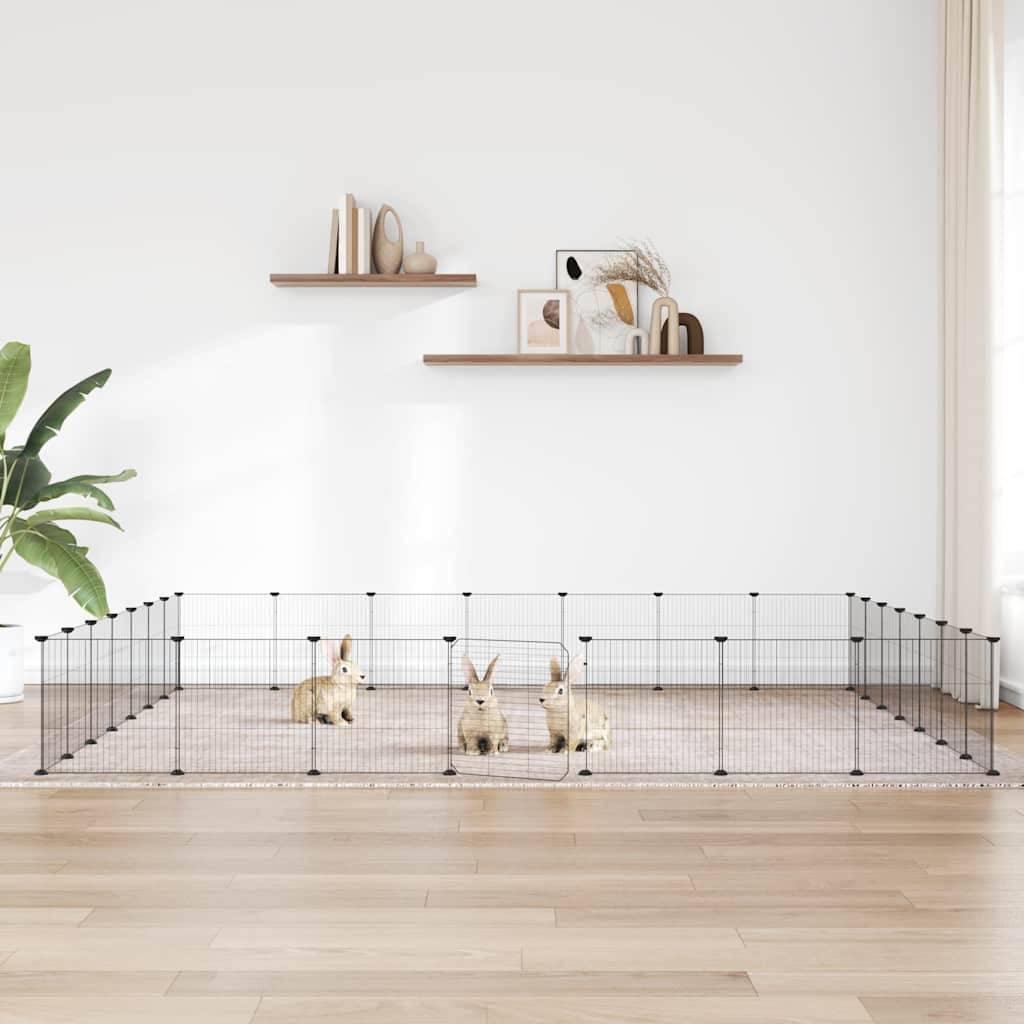 Vidaxl - Cage animaux de compagnie à 28 panneaux et porte Noir 245x245x35 cm vidaXL 3114026 - Imagen 1