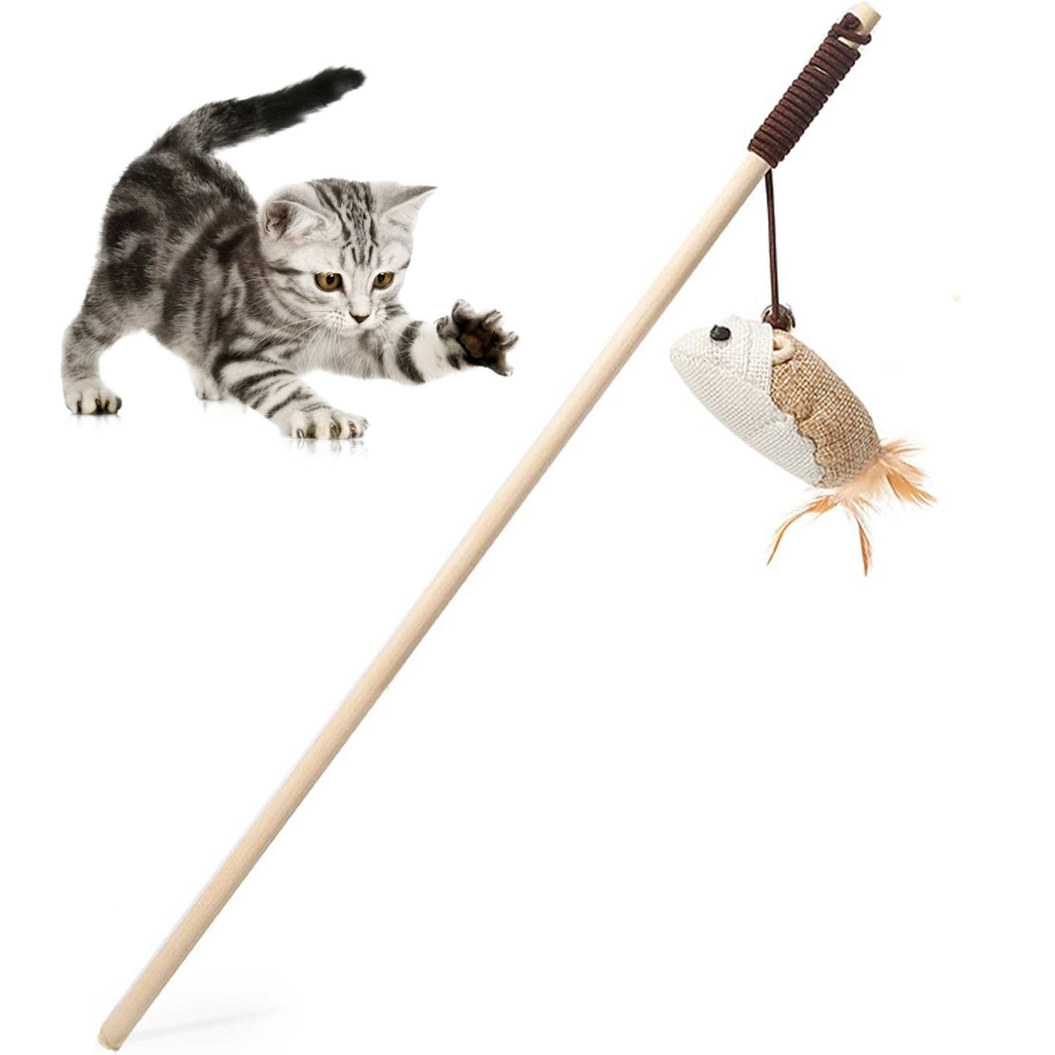 Canne à Plume Interactive pour Chat - Anti-Ennui  DtopbuyAge - Image 1