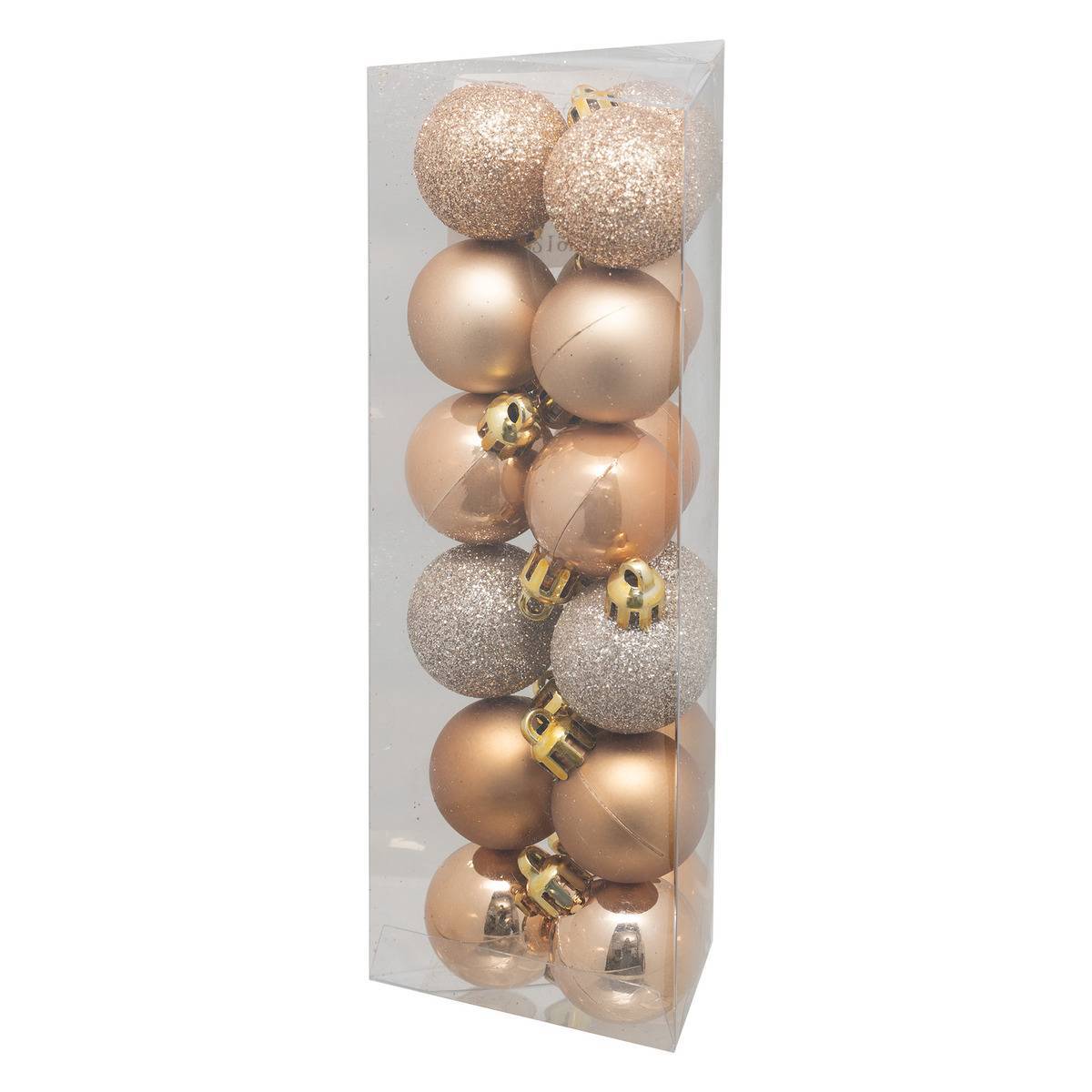 Fééric Lights & Christmas - Boule de Noël plastique 30mm x18 nude - Atmosphera Créateur d'intérieur - Imagen 1