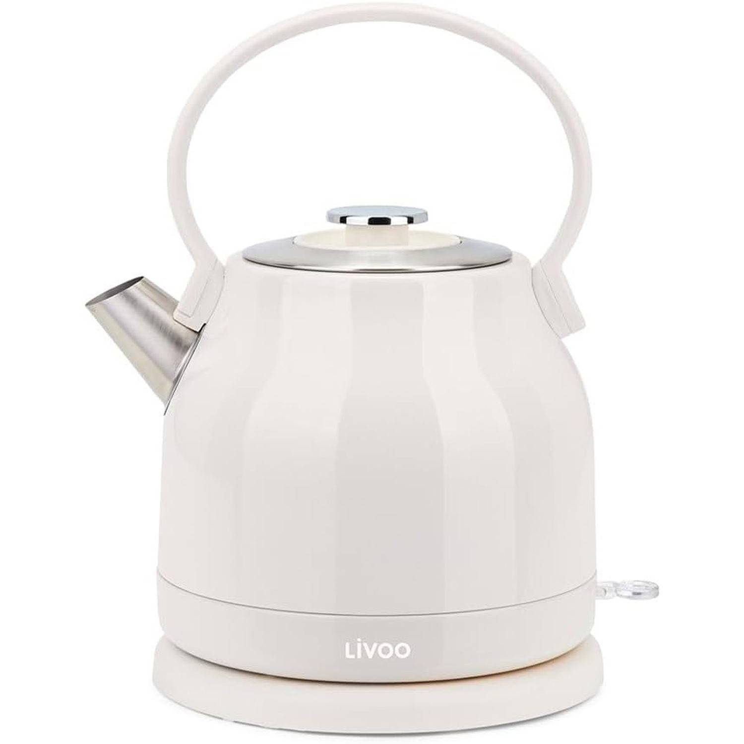 Livoo - Livoo – Bouilloire rétro 1,5L DOD202C – 1850-2200W, acier inoxydable, rotation 360°, résistance cachée - Image 1
