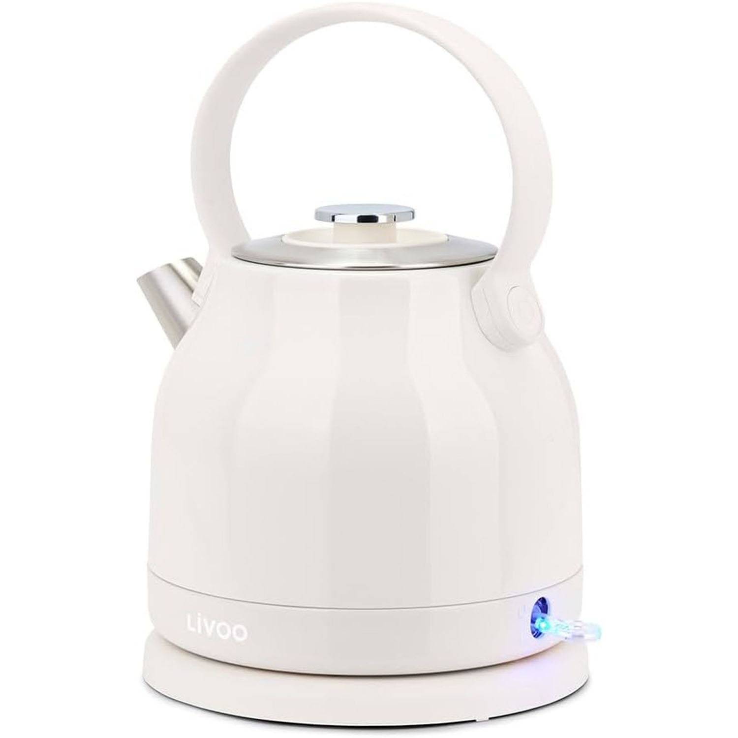 Livoo - Livoo – Bouilloire rétro 1,5L DOD202C – 1850-2200W, acier inoxydable, rotation 360°, résistance cachée - Image 3