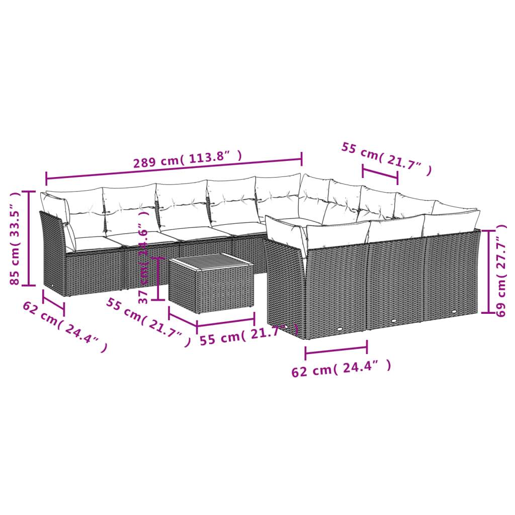 Salon de jardin modulable poly rotin confortable 11 places pour terrasse Beige coussins gris clair – ComfortXL Outdoor Living - Image 3