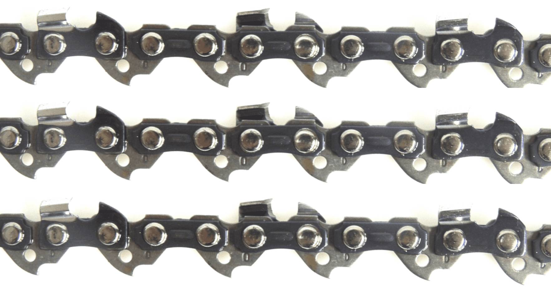 Lot de 3 Chaînes de tronçonneuse - 72 Entraineurs - Pas 3/8 - Jauge 0.58  (1.5mm) - Guide de 50 cm