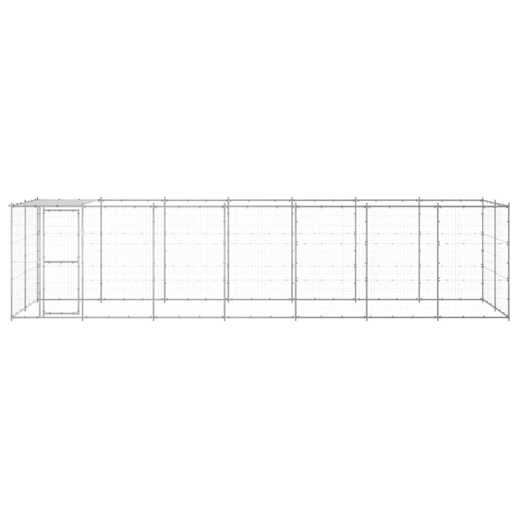 Helloshop26 - Chenil extérieur cage enclos parc animaux chien extérieur acier galvanisé avec toit 16,94 m² - Imagen 3
