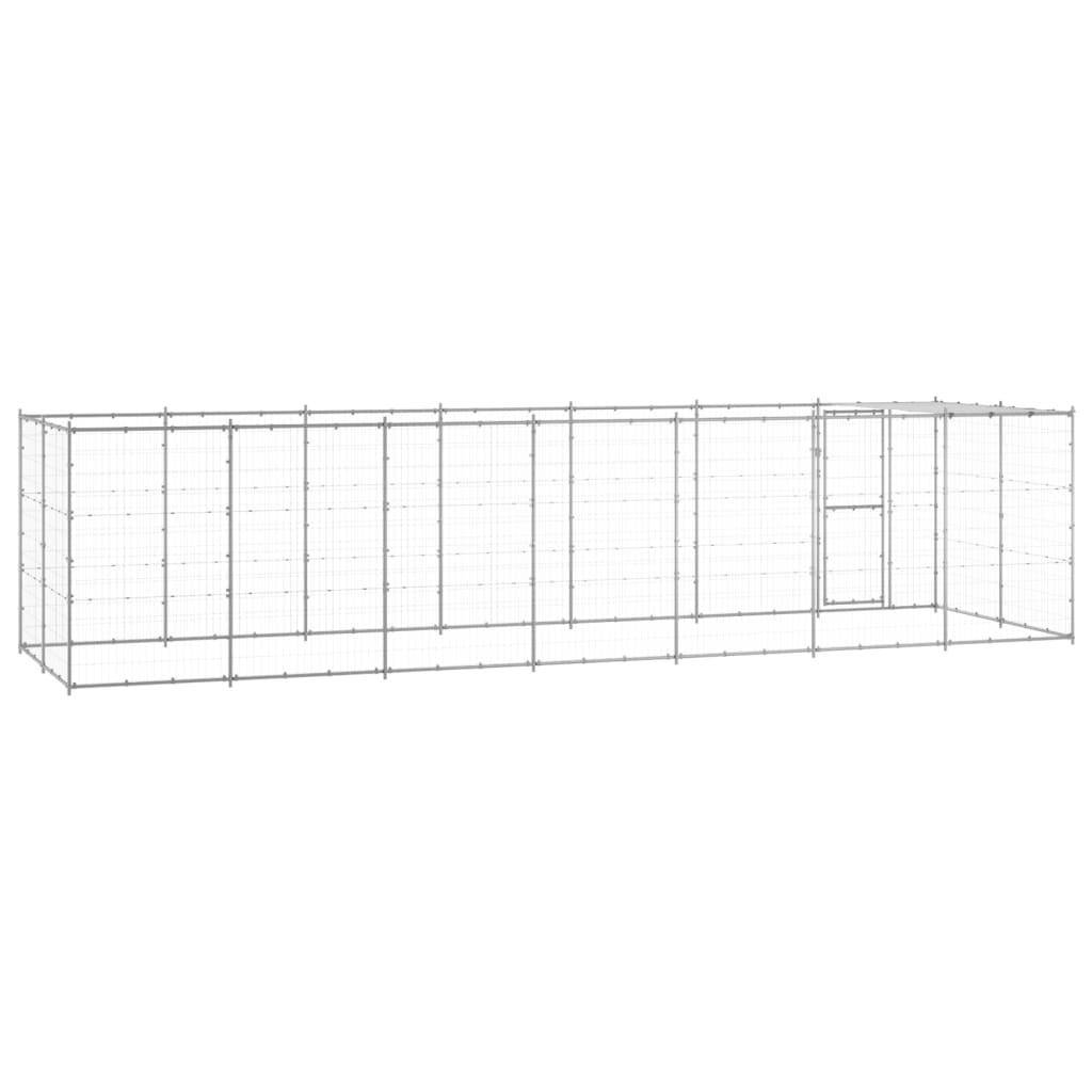 Helloshop26 - Chenil extérieur cage enclos parc animaux chien extérieur acier galvanisé avec toit 16,94 m² - Imagen 5