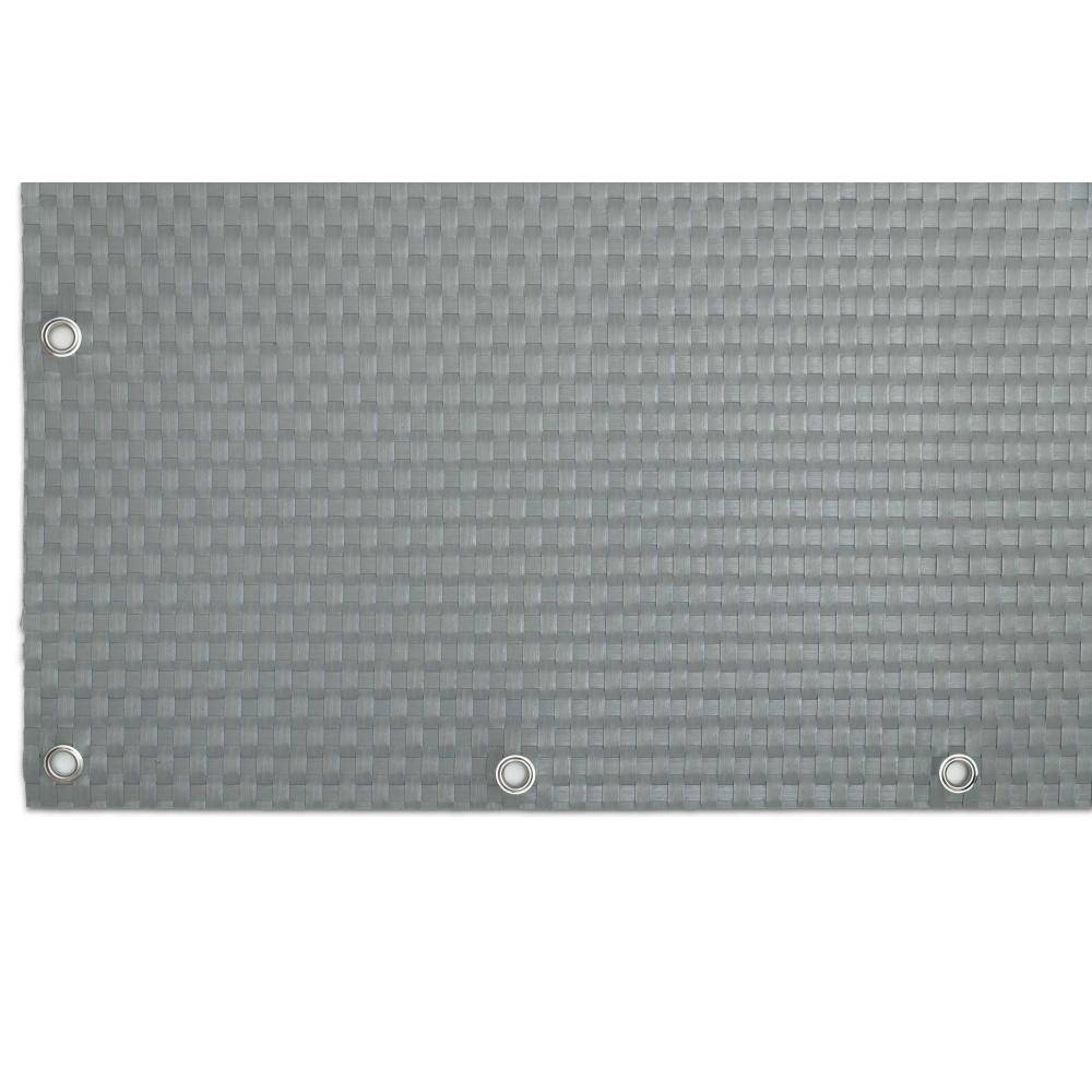 Rattan Art - Brise-vue en résine tressée avec oeillets métalliques coloris gris clair 0.9 x 3 m - Imagen 3