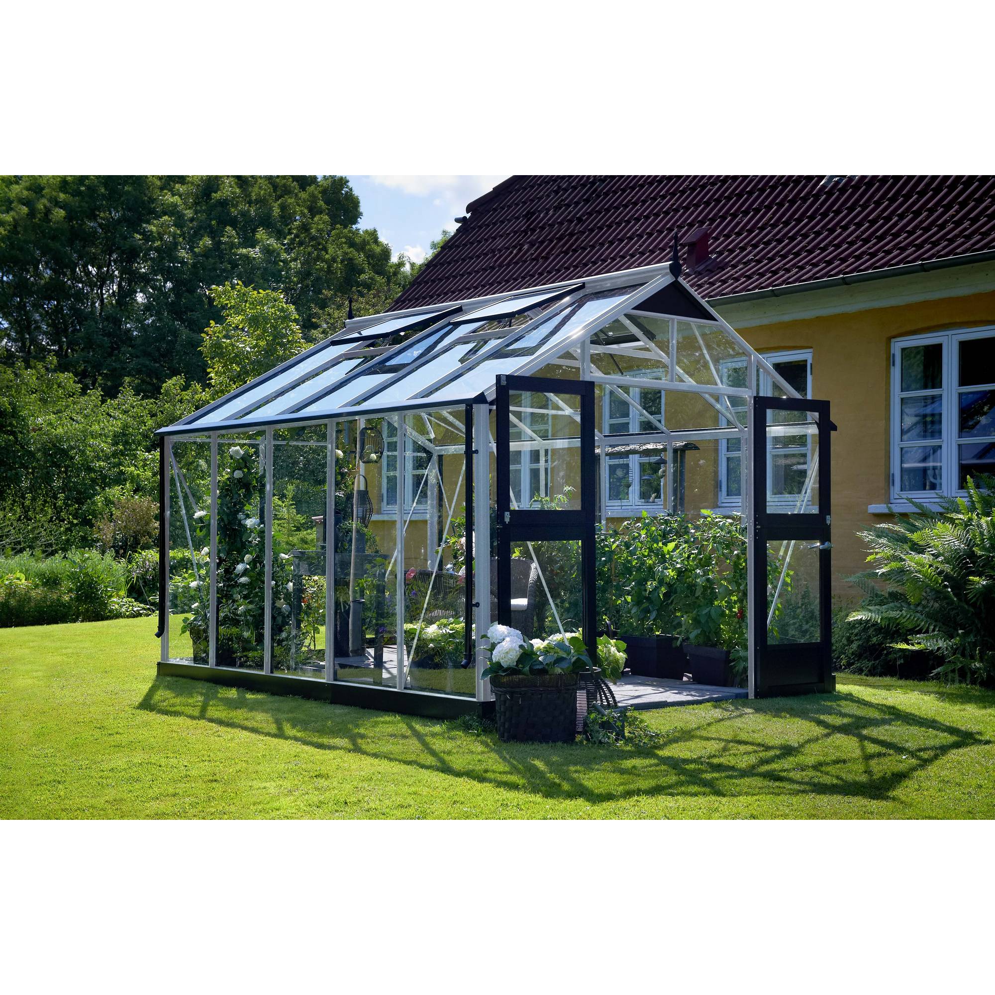Juliana - Serre en verre trempé 10,9 m² Premium, aluminium - Juliana